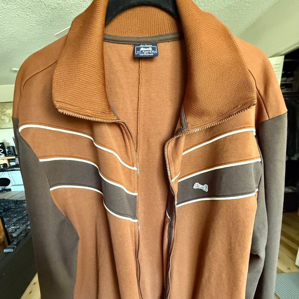 Le Tigre Track Jacket Full Zip Brown Men's Size XL